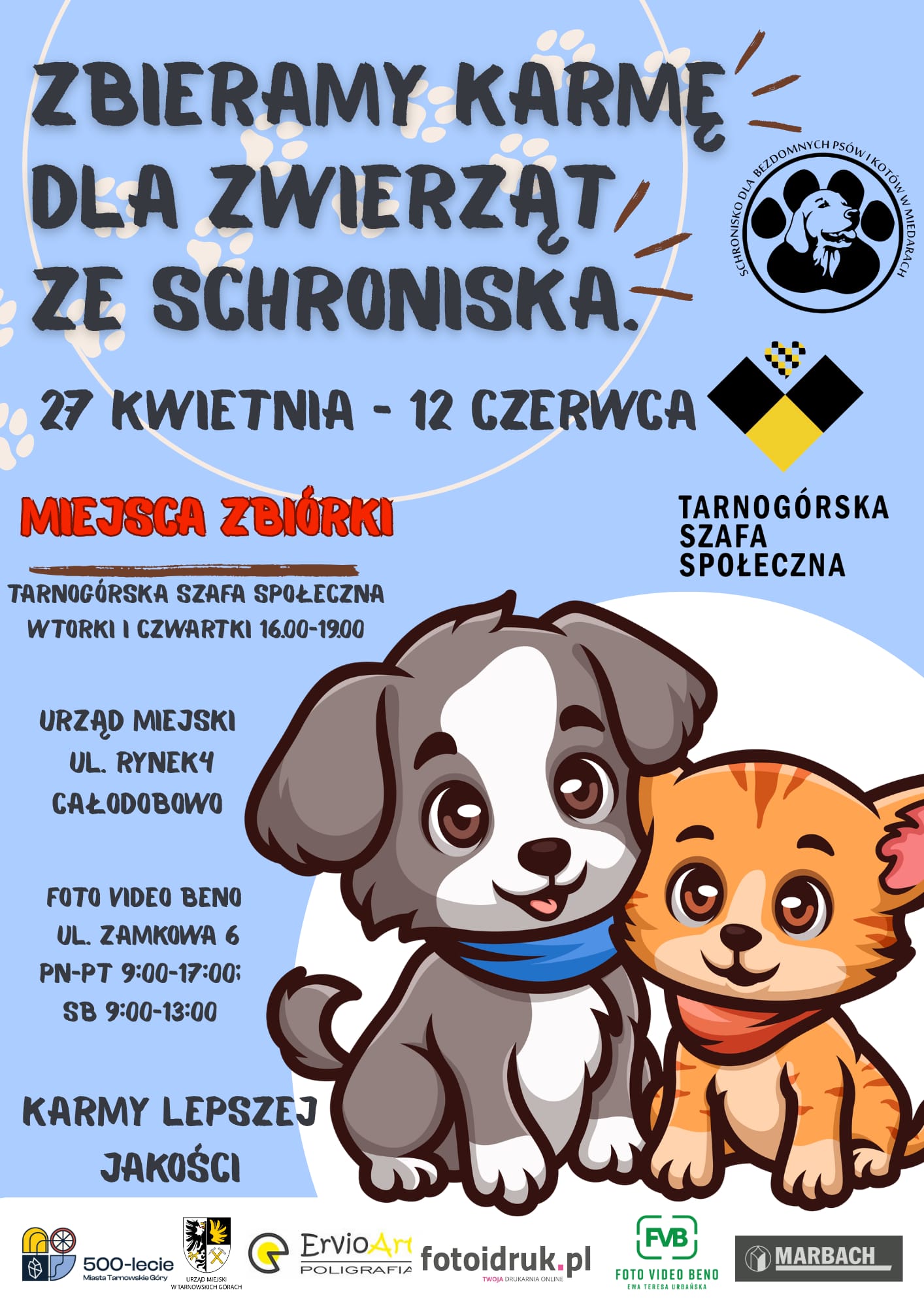 Zbieramy karmę dla zwierząt ze Schroniska Miedary!